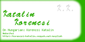 katalin korencsi business card